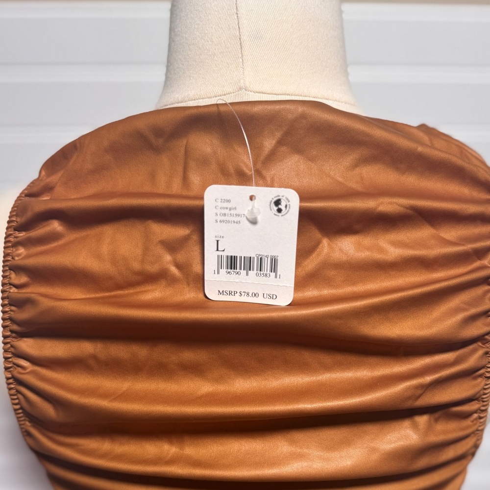 FREE PEOPLE Ride Along Ruched Crop Large - Picture 9 of 9